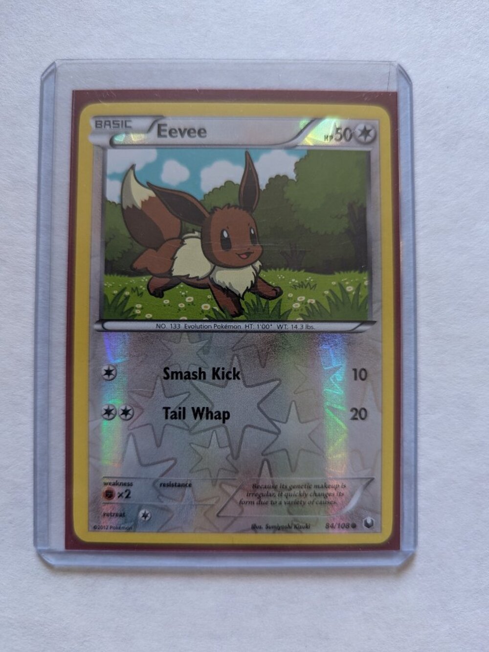 Pokemon Card Eevee Reverse Holo #84/108